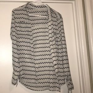 Black and white blouse